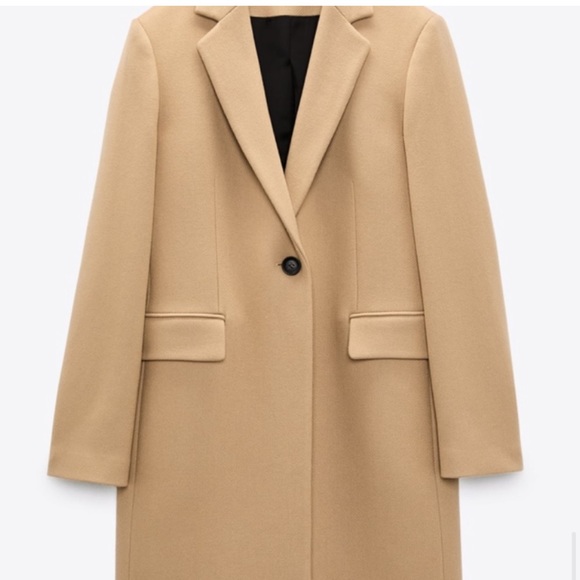 ZARA Menswear Style Wool Coat Manteco Light Tan - Picture 6 of 8